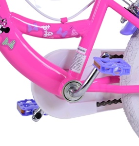 Bicicleta E&L Minnie Mouse 16 inch Bow Tie, frana de mana pe ambele roti, scaun si ghidon reglabil, cosulet pe ghidon, roti gonflabile, stopuri reflectorizante - Img 7