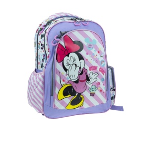 Ghiozdan scoala Minnie Stay Cool, cu trei compartimente, buzunare laterale pentru sticla apa si bretele ergonomice - Img 2