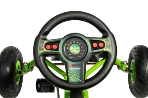 Kart AR8G Air Racer, verde, scaun ajustabil, functie "free-wheel", roti pneumatice cu rulmenti, frana de mana, volan cu sunete, 111 X 72 X h66 cm - Img 6