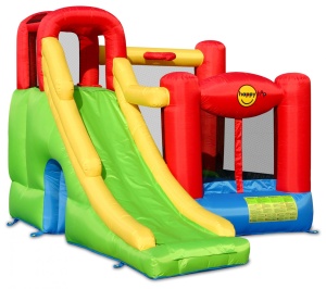 Saltea gonflabilă Play Center 6 in 1 cu spațiu de cățărat, loc de joacă cu bile, coș de baschet si tunel - Img 2