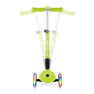 Trotineta Globber JUNIOR PLIABILA CU LUMINI, ghidon ajustabil 3 nivele, greutate maxima 50 kg, rulmenti ABEC 5, culoare verde - Img 5