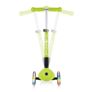 Trotineta Globber JUNIOR PLIABILA CU LUMINI, ghidon ajustabil 3 nivele, greutate maxima 50 kg, rulmenti ABEC 5, culoare verde - Img 5