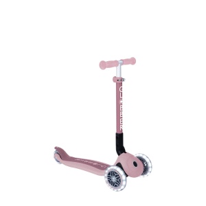 Trotineta Globber JUNIOR PLIABILA ECOLOGICA, ghidon ajustabil pe 3 nivele, roti cu lumini LED, rulmenti ABEC 9, culoare roz pal - Img 7