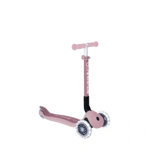Trotineta Globber JUNIOR PLIABILA ECOLOGICA, ghidon ajustabil pe 3 nivele, roti cu lumini LED, rulmenti ABEC 9, culoare roz pal - Img 7