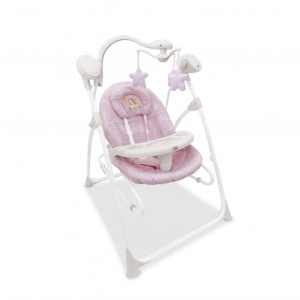 Balansoar electric si leagan pentru copii culoare roz