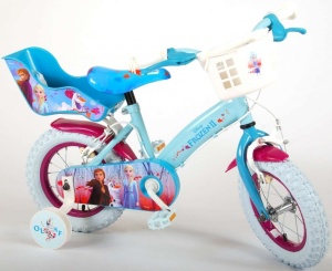 Bicicleta E&L Disney Frozen 12 inch, frana de mana pe ambele roti, scaun si ghidon reglabil, suport pentru papusi, cosulet pe ghidon, roti gonflabile - Img 2