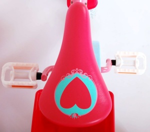 Bicicleta E&L Disney Princess 12 inch Pink, frana de mana pe ambele roti, scaun si ghidon reglabil, suport pentru papusi, cosulet pe ghidon, roti gonflabile - Img 4
