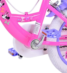 Bicicleta E&L Minnie Mouse 14 inch Bow Tie, frana de mana pe roata fata, scaun si ghidon reglabil, cosulet pe ghidon, roti gonflabile, stopuri reflectorizante - Img 8