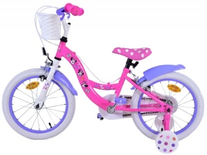 Bicicleta E&L Minnie Mouse 16 inch Bow Tie, frana de mana pe ambele roti, scaun si ghidon reglabil, cosulet pe ghidon, roti gonflabile, stopuri reflectorizante - Img 8
