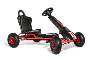 Kart AR8R Air Racer, rosu, scaun ajustabil, functie "free-wheel", roti pneumatice cu rulmenti, frana de mana, volan cu sunete, 111 X 72 X h66 cm - Img 2