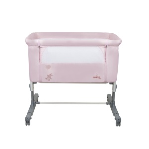 Patut Co Sleeper Asalvo Calm roz, reglabil 5 nivele de inaltime, picioare extensibile, material moale si usor de curatat, 80 x 65 x 84 - Img 4