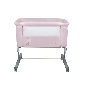 Patut Co Sleeper Asalvo Calm roz, reglabil 5 nivele de inaltime, picioare extensibile, material moale si usor de curatat, 80 x 65 x 84 - Img 4