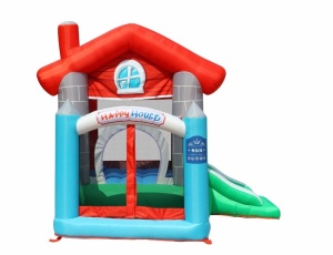 Saltea gonflabila Happy House cu loc de joaca cu bile, tobogan si spatiu pentru sarituri - Img 3