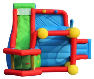 Saltea gonflabila Play Center 7 in 1 cu doua tobogane, spatiu de catarat, loc pentru sarituri si loc de joaca cu bile - Img 4