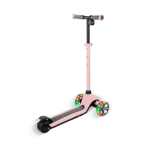 Trotineta Globber E-MOTION 4, ghidon reglabil pe inaltime, roti cu LED, motor 80W, autonomie 8-10 km, culoare roz - Img 3