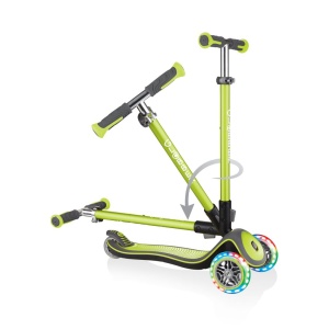 Trotineta Globber ELITE DELUXE, pliabila, roti LED, ghidon ajustabil 4 nivele, rulmenti ABEC 5, culoare verde