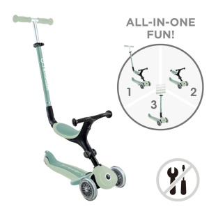 Trotineta Globber GO UP ACTIVE ECOLOGIC 3 in 1, ghidon si scaun ajustabile, rulmenti ABEC 9, culoare verde fistic - Img 8