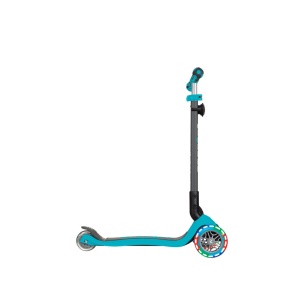 Trotineta Globber GO UP DELUXE 3 in 1, ghidon si scaun ajustabile pe inaltime, roti cu lumini, culoare turqoise - Img 2