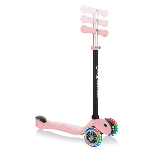 Trotineta Globber GO UP SPORTY 3 in 1, ghidon ajustabil, roti cu lumini, culoare roz pastel - Img 8
