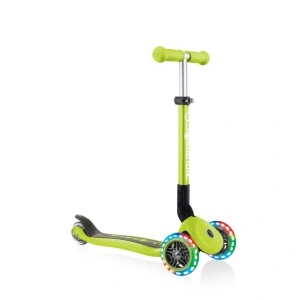 Trotineta Globber JUNIOR PLIABILA CU LUMINI, ghidon ajustabil 3 nivele, greutate maxima 50 kg, rulmenti ABEC 5, culoare verde - Img 6