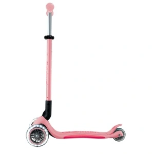 Trotineta Globber PRIMO PLUS, pliabila, roti LED, ghidon ajustabil pe 4 nivele de intaltime, culoare roz pastel - Img 6