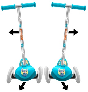 Trotineta intuitiva Stitch, 3 roti, platforma antiderapanta, manere ergonomice
