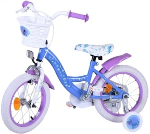Bicicleta E&L Disney Frozen 14 inch ND, frana de mana pe roata fata, scaun si ghidon reglabil, cosulet pe ghidon, roti gonflabile, stopuri reflectorizante - Img 2