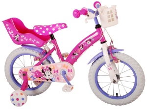 Bicicleta E&L Minnie Mouse 14 inch Cutest Ever, frana de mana pe ambele roti, scaun si ghidon reglabil, suport pentru papusi, cosulet pe ghidon, roti gonflabile - Img 7
