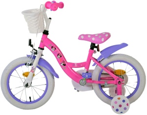 Bicicleta E&L Minnie Mouse 14 inch Cutest Ever ND, frana de mana pe roata din fata, scaun si ghidon reglabil, spite metalice, roti gonflabile, stopuri reflectorizante - Img 8