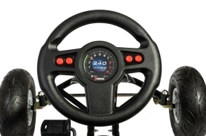 Kart ATX Air Racer, negru, scaun ajustabil, functie "free-wheel", roti pneumatice, frana de mana, volan cu sunete, 102 X 60 X h64 cm - Img 6
