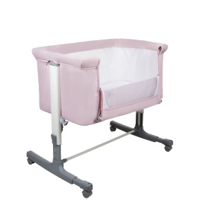 Patut Co Sleeper Asalvo Calm roz, reglabil 5 nivele de inaltime, picioare extensibile, material moale si usor de curatat, 80 x 65 x 84 - Img 5