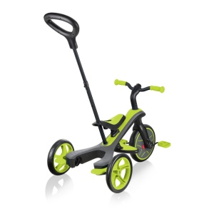 Tricicleta Globber EXPLORER 4 in 1, functie free wheel, scaun ajustabil, roti EVA, centura siguranta in 5 puncte, culoare verde - Img 4