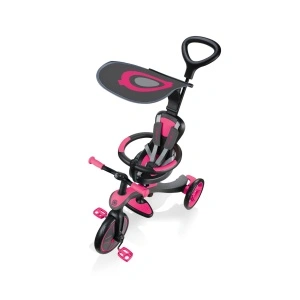 Tricicleta Globber EXPLORER 4 in 1, functie free wheel, scaun ajustabil, roti EVA, centura siguranta in 5 puncte, culoare roz - Img 7