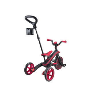 Tricicleta Globber EXPLORER PLIABLA 4 in 1, functie free wheel, scaun ajustabil, roti EVA, centura siguranta in 5 puncte, culoare rosie - Img 5