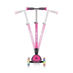 Trotineta Globber ELITE DELUXE, pliabila, roti LED, ghidon ajustabil 4 nivele, rulmenti ABEC 5, culoare roz - Img 4