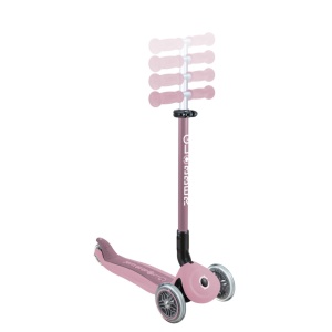 Trotineta Globber GO UP ACTIVE ECOLOGIC 3 in 1, ghidon si scaun ajustabile, rulmenti ABEC 9, culoare roz pal - Img 7
