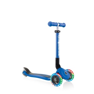 Trotineta Globber JUNIOR PLIABILA CU LUMINI, ghidon ajustabil 3 nivele, greutate maxima 50 kg, rulmenti ABEC 5, culoare albastra - Img 5