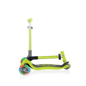 Trotineta Globber JUNIOR PLIABILA CU LUMINI, ghidon ajustabil 3 nivele, greutate maxima 50 kg, rulmenti ABEC 5, culoare verde - Img 7