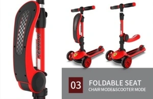 Trotineta pliabila Ferrari Twist rosie cu scaun - Img 8