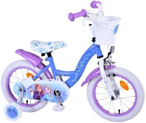 Bicicleta E&L Disney Frozen 14 inch ND, frana de mana pe roata fata, scaun si ghidon reglabil, cosulet pe ghidon, roti gonflabile, stopuri reflectorizante - Img 3