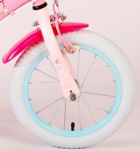 Bicicleta E&L Disney Princess 14 inch Pink, frana de mana pe ambele roti, scaun si ghidon reglabil, suport pentru papusi, cosulet pe ghidon, roti gonflabile - Img 8
