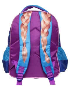 Ghiozdan gradinita Frozen Anna, design 3D, cu doua compartimente, buzunare laterale pentru sticla, bretele ergonomice - Img 3