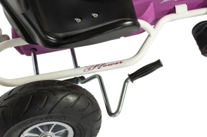 Kart Air Runner Flower, alb, scaun ajustabil, functie "free-wheel", roti pneumatice, frana de mana, volan cu sunete, 102 X 60 X h64 cm - Img 5