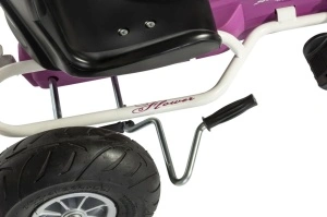 Kart Air Runner Flower, alb, scaun ajustabil, functie "free-wheel", roti pneumatice, frana de mana, volan cu sunete, 102 X 60 X h64 cm - Img 5