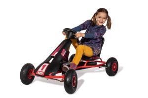 Kart AR8R Air Racer, rosu, scaun ajustabil, functie "free-wheel", roti pneumatice cu rulmenti, frana de mana, volan cu sunete, 111 X 72 X h66 cm - Img 3