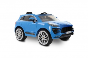 Masina electrica copii Porche Macan Turbo albastra, 12V, cu telecomanda pentru parinti