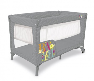 Patut copii 2 nivele Smooth Baby, pliere compacta, baza captusita impermeabila, 77x65x125 cm