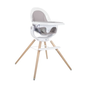 Scaun de masa din lemn Madera Adria, spătar regalbil si rotativ 360 grade, centura de siguranta, material detasabil si lavabil - Img 3
