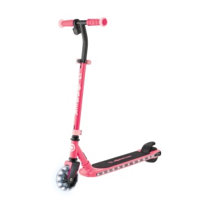 Trotineta Globber E-MOTION 6, ghidon reglabil pe 2 nivele inaltime, roti cu LED, motor 80W, autonomie 8-10 km, culoare roz - Img 4