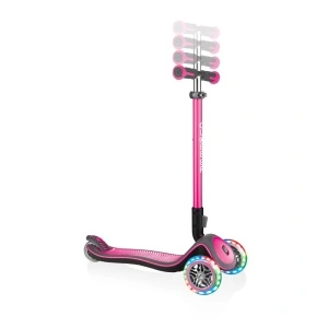 Trotineta Globber ELITE DELUXE, pliabila, roti LED, ghidon ajustabil 4 nivele, rulmenti ABEC 5, culoare roz - Img 5